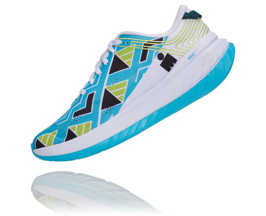 Tenis Hoka One One Feminino Azuis/Branco - Ironman Kona Carbon X - 278-TWIFDA